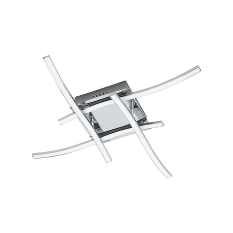 Eglo EU VALMORA LED Ceiling Light – Chrome Finish, 4?Light Integrated LED, 3000K Warm White, 560mm Indoor Ceiling Lamp