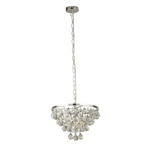 Searchlight Electric Michelle 4Lt Pendant -  Chrome with Rain Drop Glass 9634-4CC