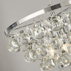 Searchlight Electric Michelle 4Lt Pendant -  Chrome with Rain Drop Glass 9634-4CC