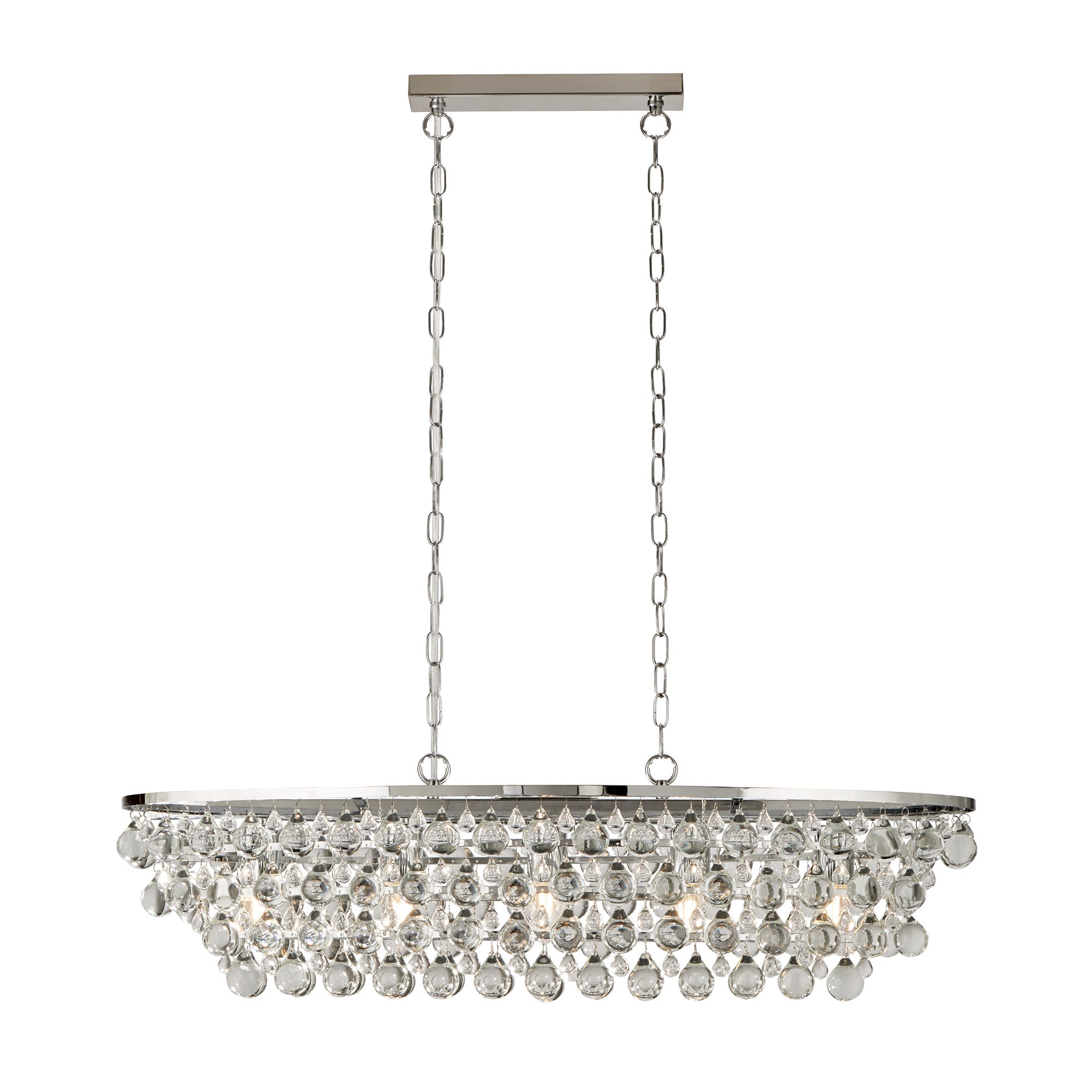 Michelle 5Lt Pendant - Chrome Metal & Rain Drop Glass