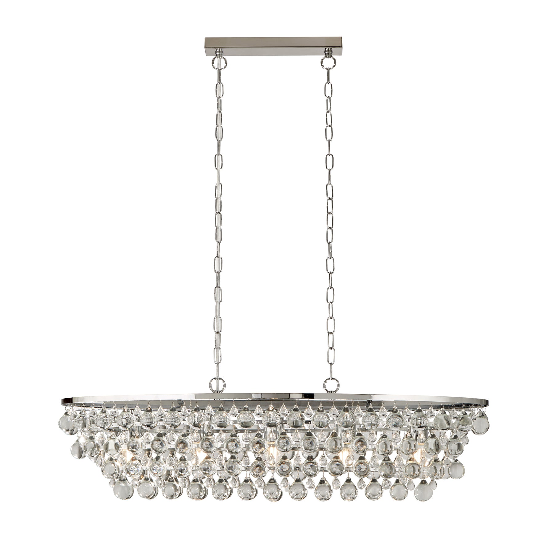 Michelle 5Lt Pendant - Chrome Metal & Rain Drop Glass