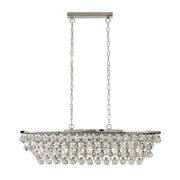 Michelle 5Lt Pendant - Chrome Metal & Rain Drop Glass
