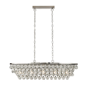 Michelle 5Lt Pendant - Chrome Metal & Rain Drop Glass