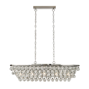 Michelle 5Lt Pendant - Chrome Metal & Rain Drop Glass