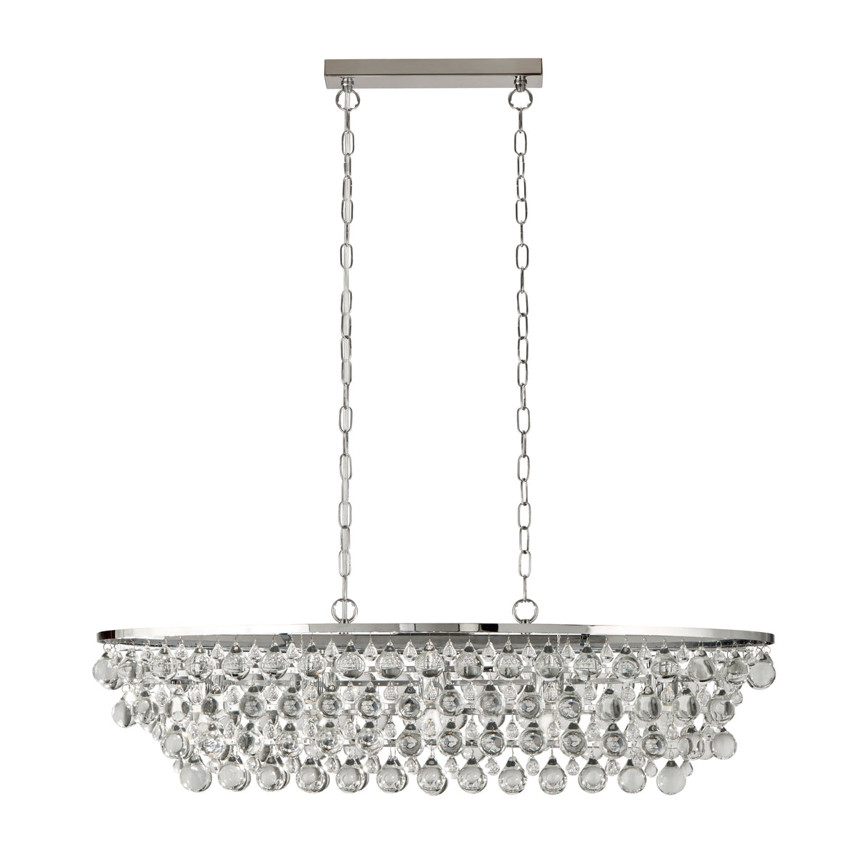Searchlight Electric Michelle 5Lt Pendant - Chrome Metal & Rain Drop Glass 9635-5CC