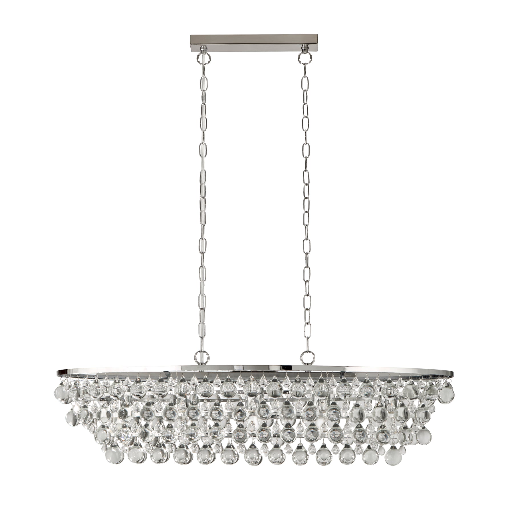 Searchlight Electric Michelle 5Lt Pendant - Chrome Metal & Rain Drop Glass 9635-5CC