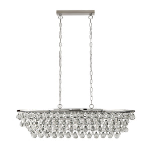 Searchlight Electric Michelle 5Lt Pendant - Chrome Metal & Rain Drop Glass 9635-5CC
