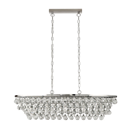 Searchlight Electric Michelle 5Lt Pendant - Chrome Metal & Rain Drop Glass 9635-5CC