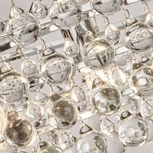 Searchlight Electric Michelle 5Lt Pendant - Chrome Metal & Rain Drop Glass 9635-5CC