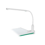 Eglo EU LAROA LED Clamp Desk Light – White Clip?On Lamp, Touch Dimmer, 600?lm, Office Lighting product image - Endon Lighting from First Light Direct with great prices and fast UK delivery