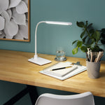 Eglo EU LAROA LED Table Lamp – White Desk Light, Touch Dimmer, 600?lm, Office Lighting