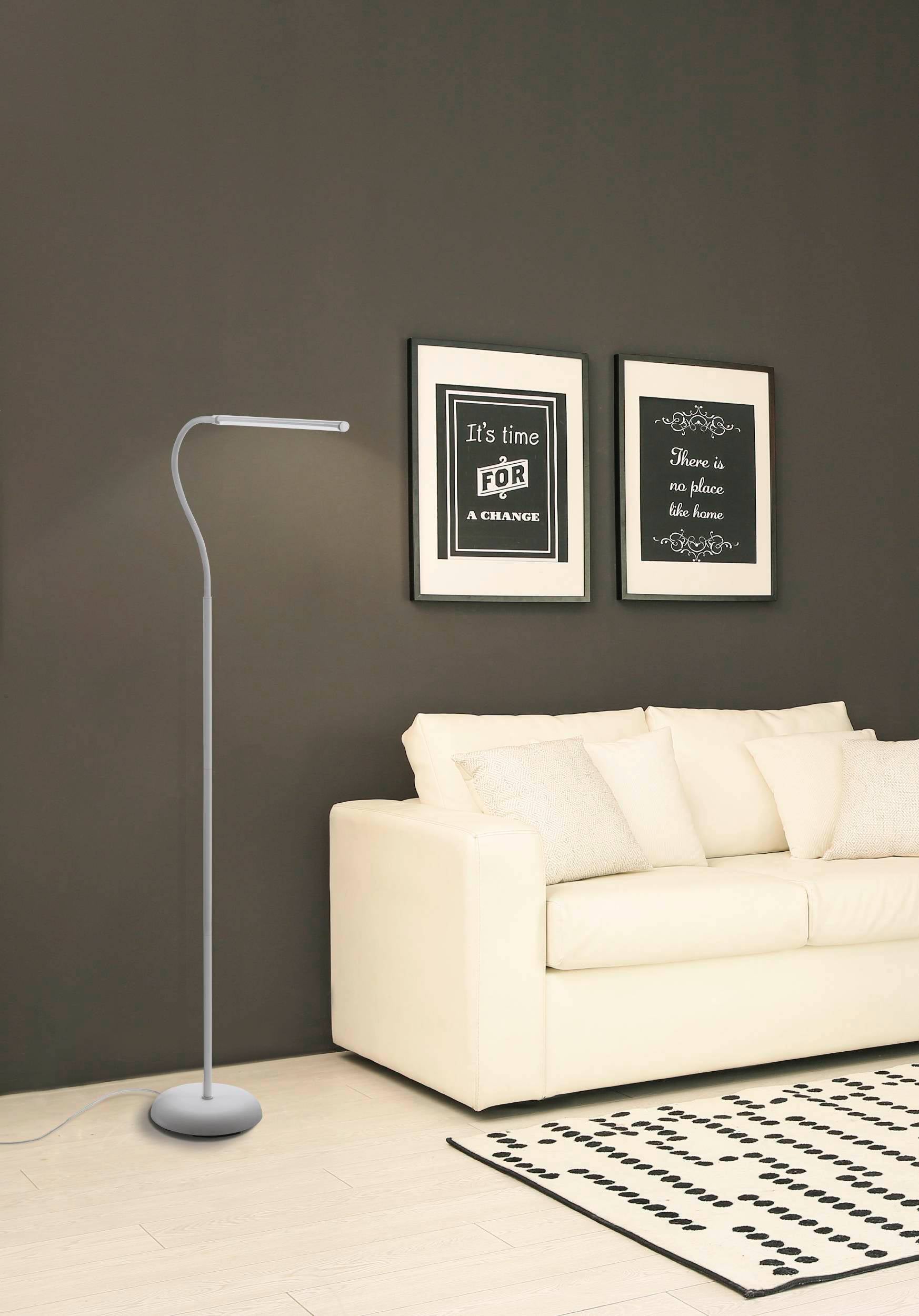 Eglo EU LAROA LED Floor Lamp – Black Office Floor Light, Touch Dimmer, 600?lm, Modern Indoor Lighting