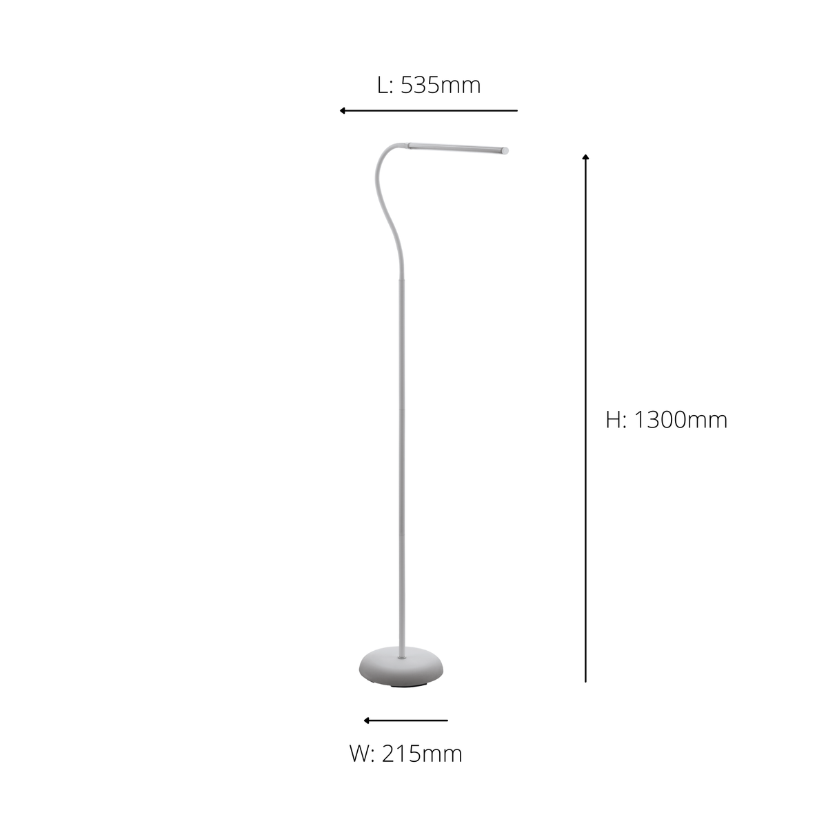 Eglo EU LAROA LED Floor Lamp – White Office Floor Light, Touch Dimmer, 600?lm, Modern Indoor Lighting