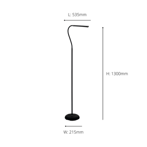 Eglo EU LAROA LED Floor Lamp – Black Office Floor Light, Touch Dimmer, 600?lm, Modern Indoor Lighting