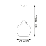 Endon Lighting Sylvie 125433 Sylvie 2lt Linear Pendant Light Fitting