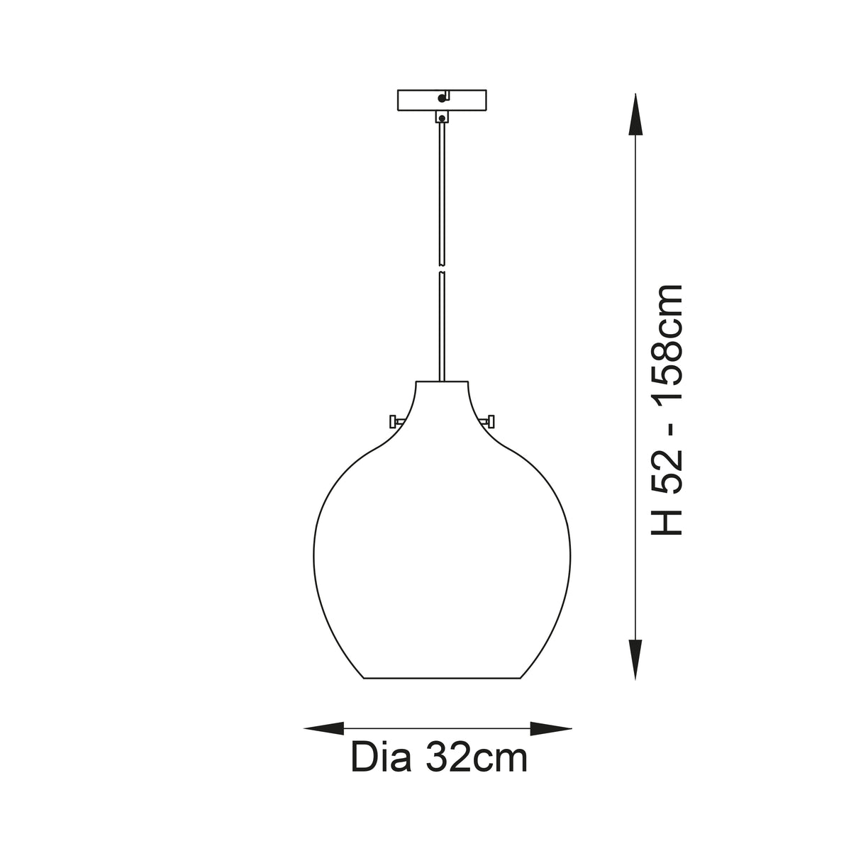 Endon Lighting Sylvie 125433 Sylvie 2lt Linear Pendant Light Fitting