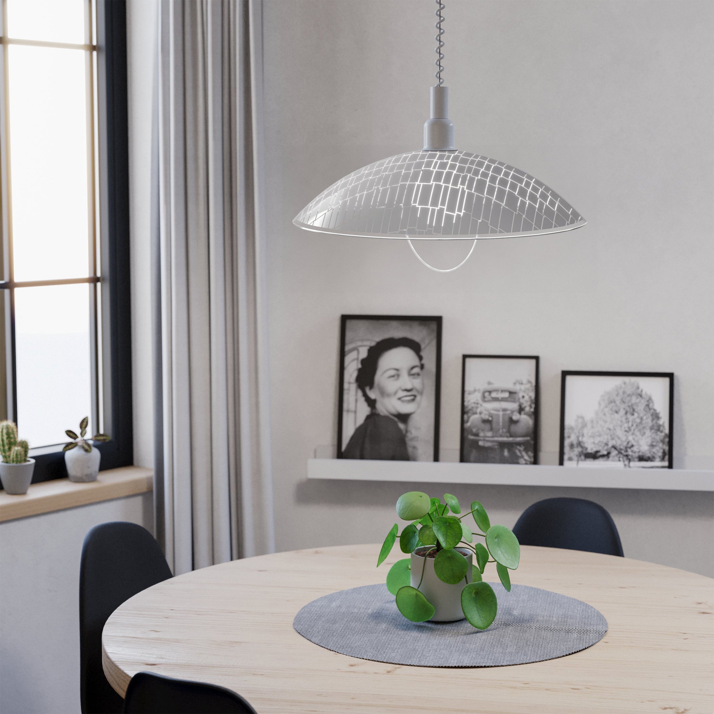 Eglo EU Bajazzara Black Steel & Grey Wood Single Pendant