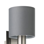 Eglo EU Pasteri Satin Nickel/Brown Fabric Single Wall Light With Reading Light