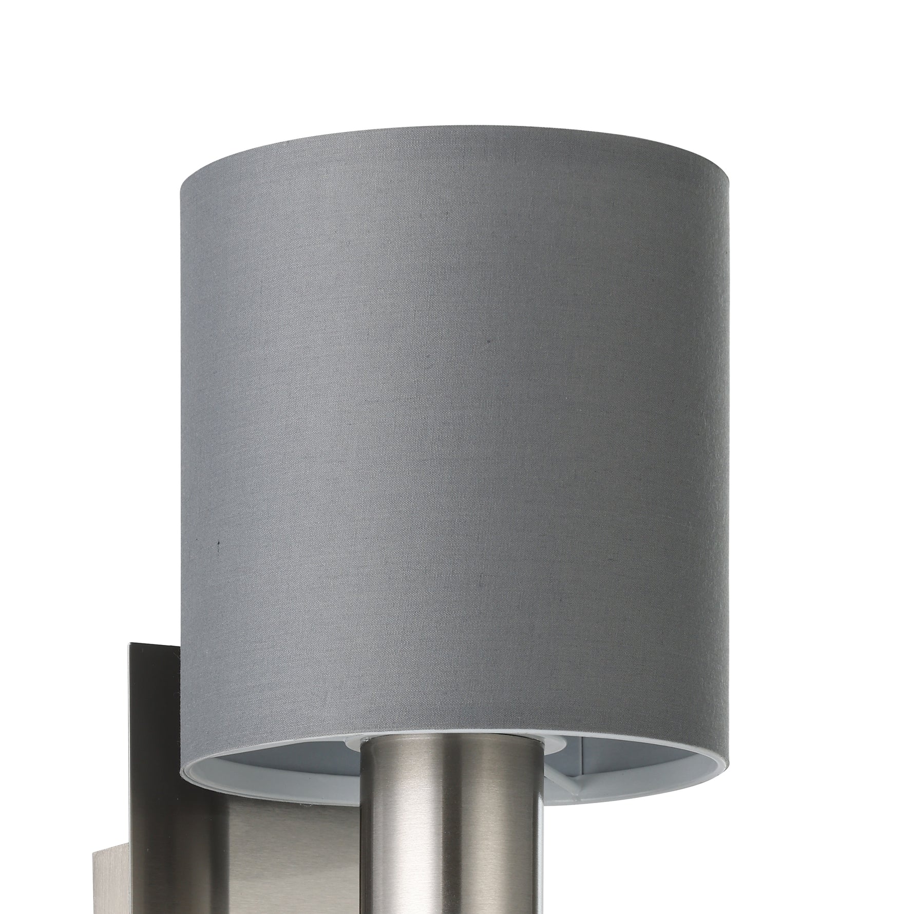 Eglo EU Pasteri Satin Nickel/Brown Fabric Single Wall Light With Reading Light