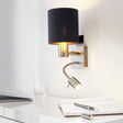 Eglo EU Pasteri Black & Copper Fabric Single Wall Light With Reading Light