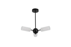 Searchlight Electric Cosmic 3Lt Semi-flush Black Metal with Textured Acrylic 96503-3BK