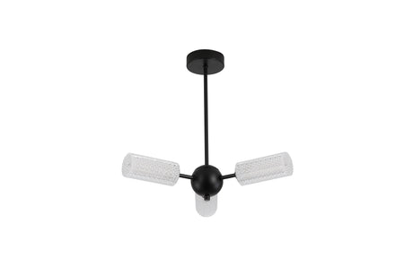Searchlight Electric Cosmic 3Lt Semi-flush Black Metal with Textured Acrylic 96503-3BK