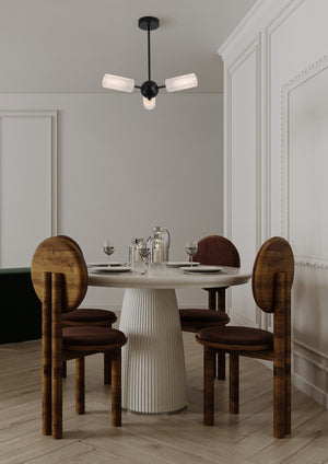 Searchlight Electric Cosmic 3Lt Semi-flush Black Metal with Textured Acrylic 96503-3BK