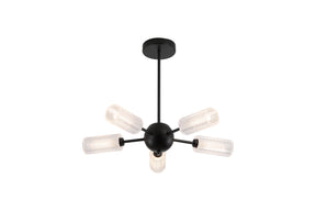 Cosmic 5Lt Semi-flush Black Metal with Textured Acrylic