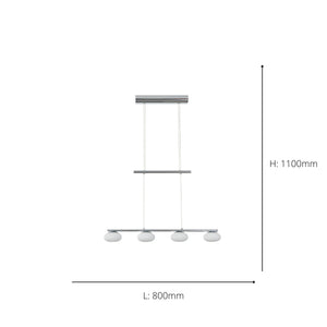 Eglo EU Aleandro 1 Chrome Steel & Glass LED 4-Light Spotlight