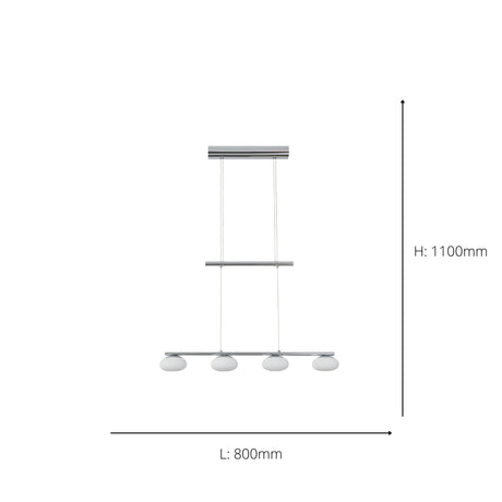 Eglo EU Aleandro 1 Chrome Steel & Glass LED 4-Light Spotlight