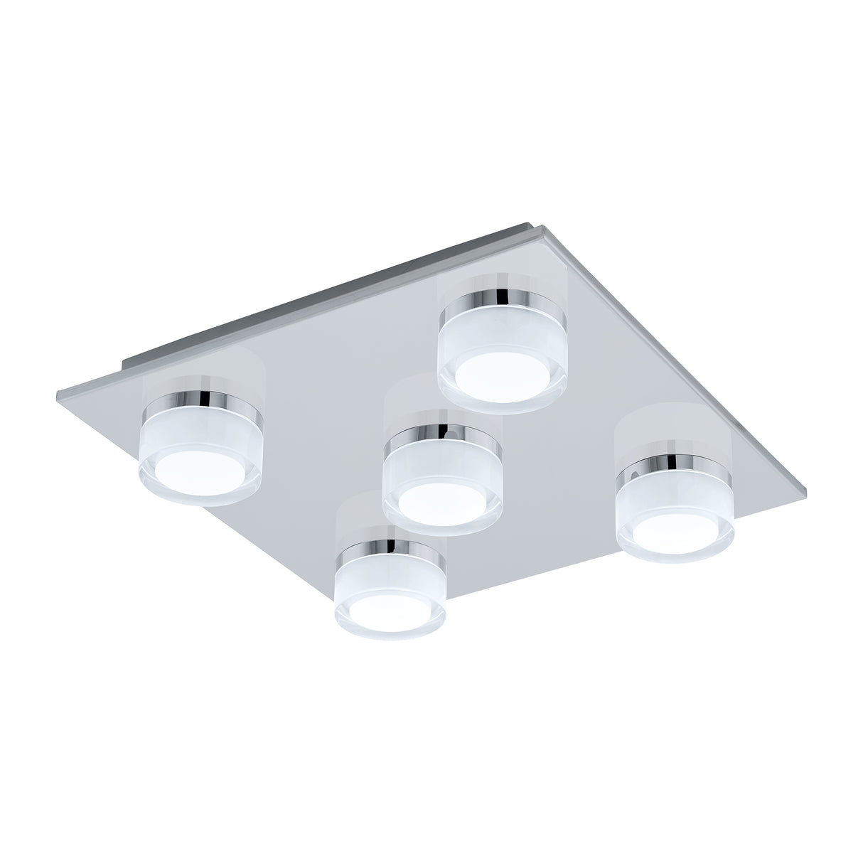 Eglo EU Romendo 1 Chrome Steel & Plastic Bathroom LED Ceiling Light