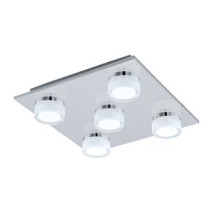 Eglo EU Romendo 1 Chrome Steel & Plastic Bathroom LED Ceiling Light