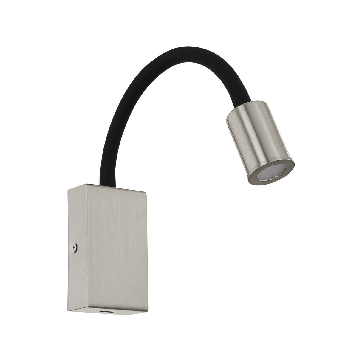 Eglo EU TAZZOLI LED Wall Light – Satin Nickel & Black, Warm White, USB Charging Port, Indoor Lighting