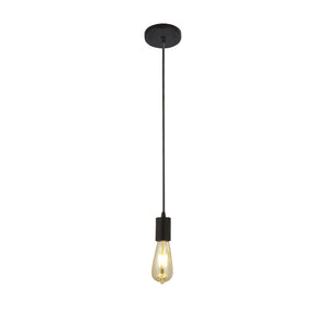 Squiggle Pendant  - Black Metal & Cables
