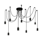 Searchlight Electric Squiggle 9Lt Pendant - Black Metal & Cables 9669-9BK