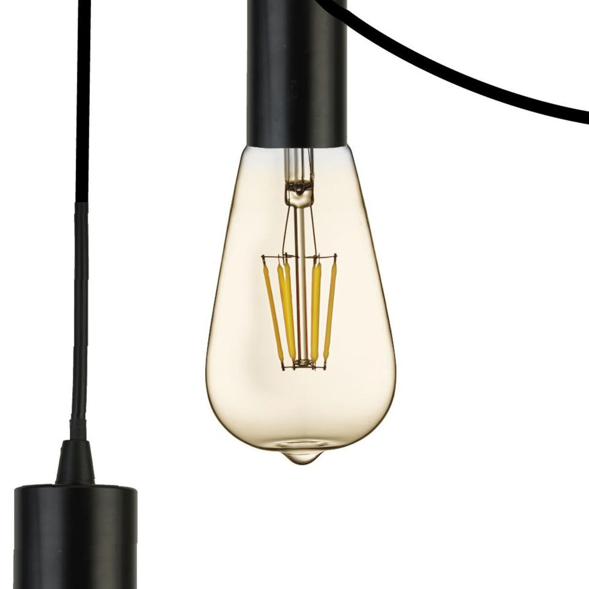 Searchlight Electric Squiggle 9Lt Pendant - Black Metal & Cables 9669-9BK