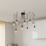 Searchlight Electric Squiggle 9Lt Pendant - Black Metal & Cables 9669-9BK
