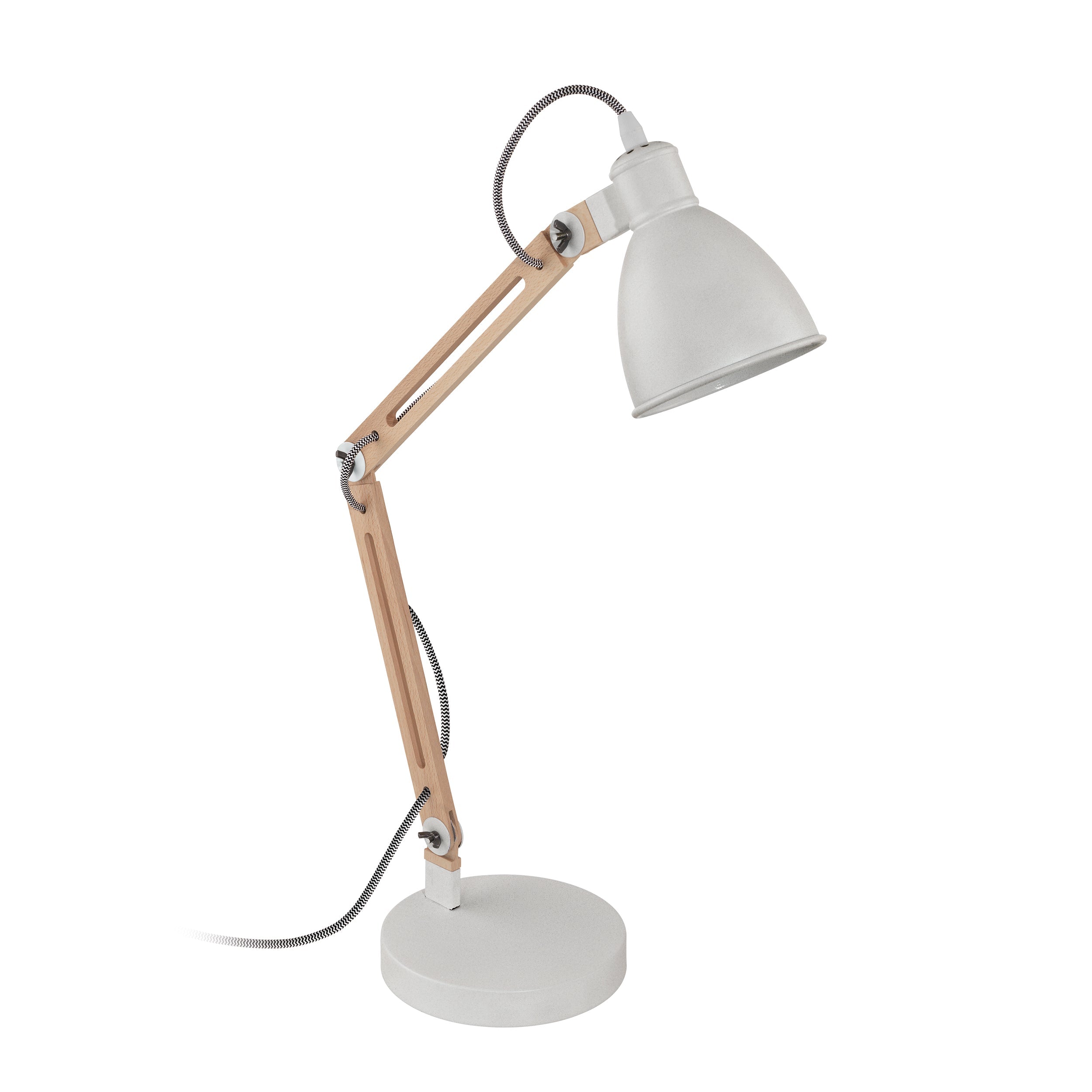 Eglo EU SABINAR Pendant Ceiling Light – Brushed Silver & Wooden Shade, E27, Height Adjustable, Indoor Lighting