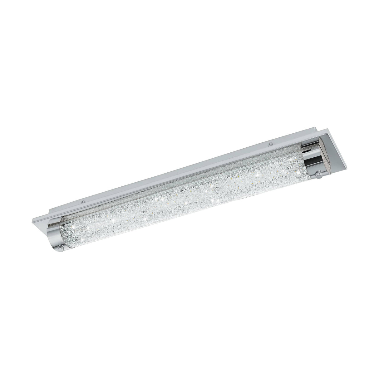 Eglo EU TOLORICO LED Bathroom Wall & Ceiling Light – 570mm Chrome, Clear Glass, Cool White, IP44