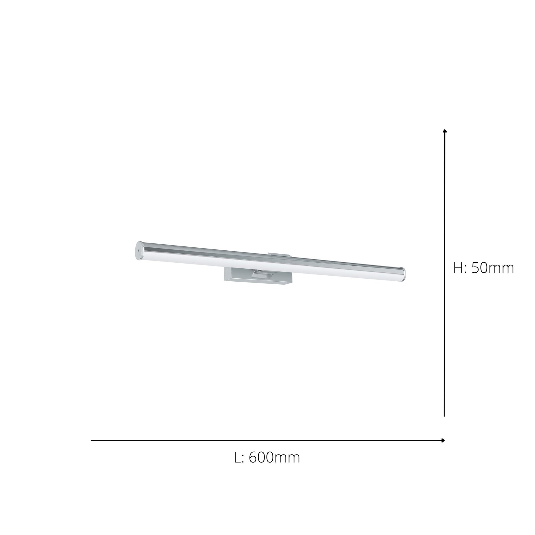 Eglo EU Vadumi Chrome & White Plastic Mirror Light, 60cm product image - Endon Lighting from First Light Direct with great prices and fast UK delivery