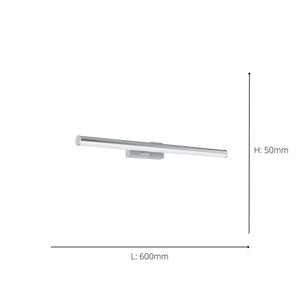 Eglo EU Vadumi Chrome & White Plastic Mirror Light, 60cm