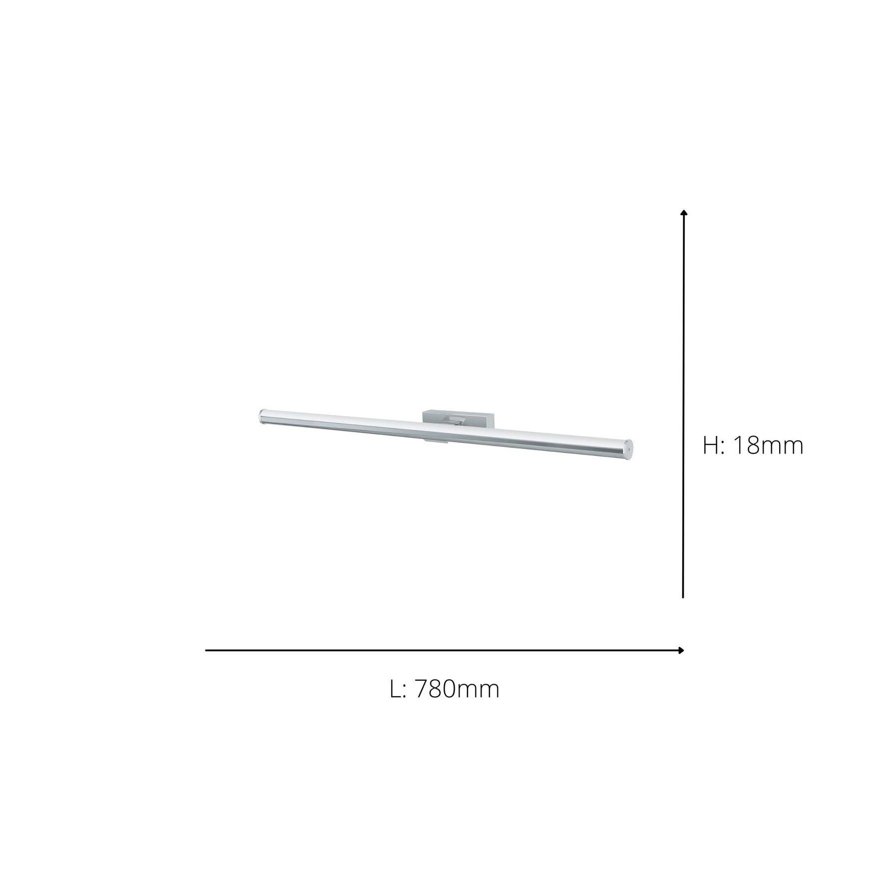 Eglo EU Vadumi Chrome & White Plastic Mirror Light, 78cm product image - Endon Lighting from First Light Direct with great prices and fast UK delivery