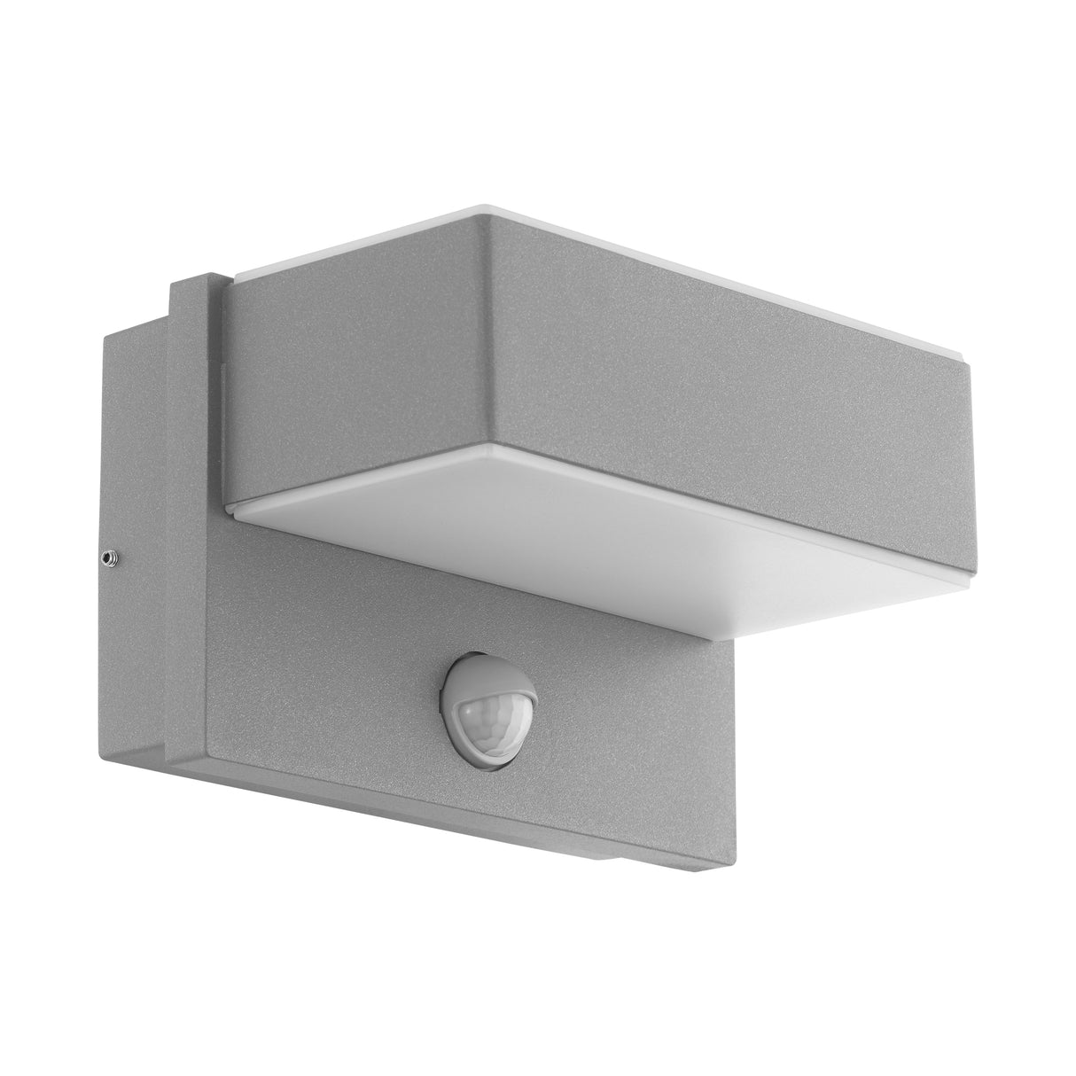 Eglo EU AZZINANO Outdoor LED Wall Light – Silver Zinc?Plated Steel, Motion & Day/Night Sensor, Warm White, IP44 Exterior Lighting