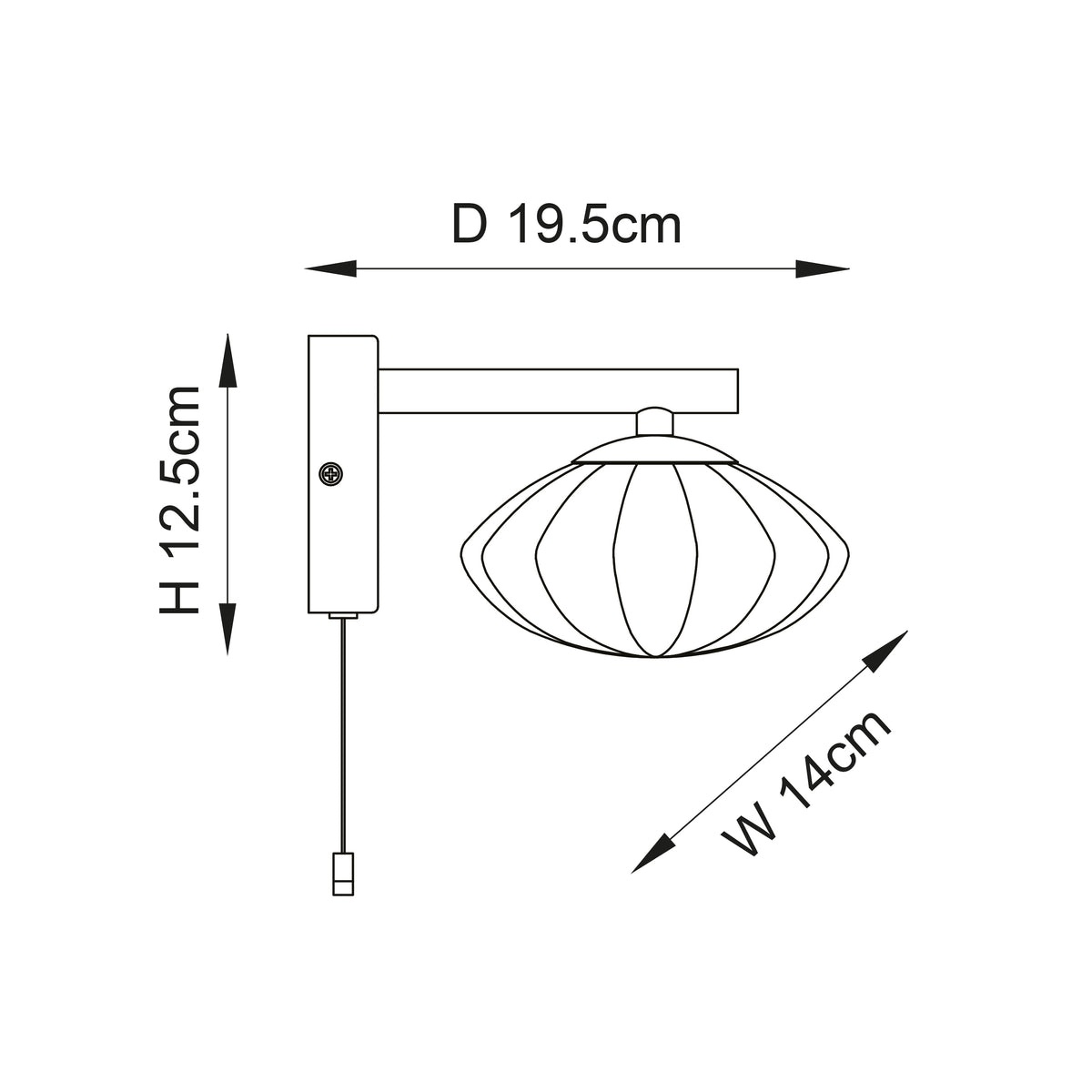 Endon Lighting Jericho 125440 Jericho Wall Light