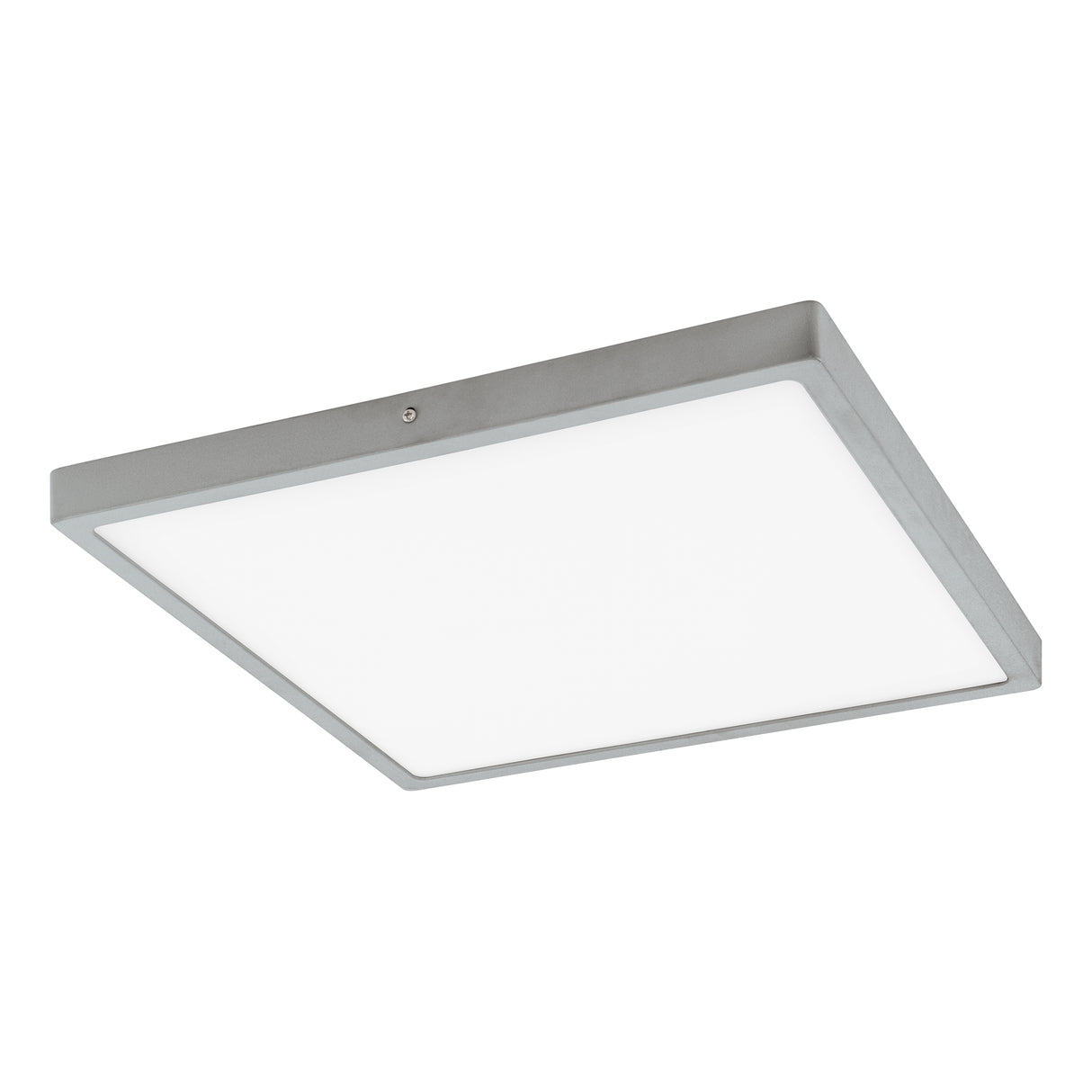 Eglo EU FUEVA?1 LED Ceiling Light – Ultra?Slim Square Surface Mounted Panel, Warm White, 2500?lm, Silver