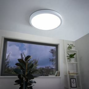 Eglo EU FUEVA?1 LED Ceiling Light – Ultra?Slim Surface Mounted Panel, Neutral White, 2600?lm, White