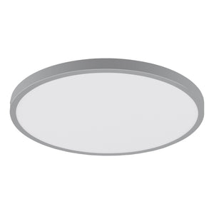 Eglo EU FUEVA?1 LED Ceiling Light – Ultra?Slim Surface Mounted Panel, Neutral White, 2600?lm, Silver