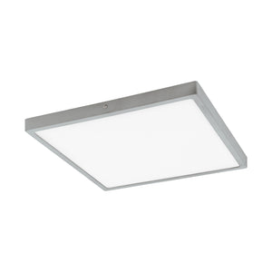 Eglo EU FUEVA?1 LED Ceiling Light – Ultra?Slim Square Surface Mounted Panel, Neutral White, 2600?lm, Silver