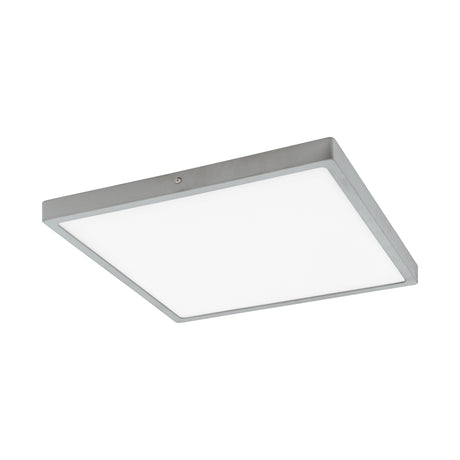 Eglo EU FUEVA?1 LED Ceiling Light – Ultra?Slim Square Surface Mounted Panel, Neutral White, 2600?lm, Silver
