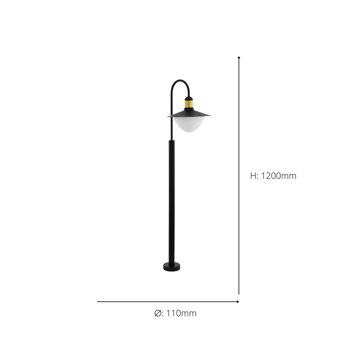 Eglo EU Sirmione Steel Black & Gold LED Pathway Light
